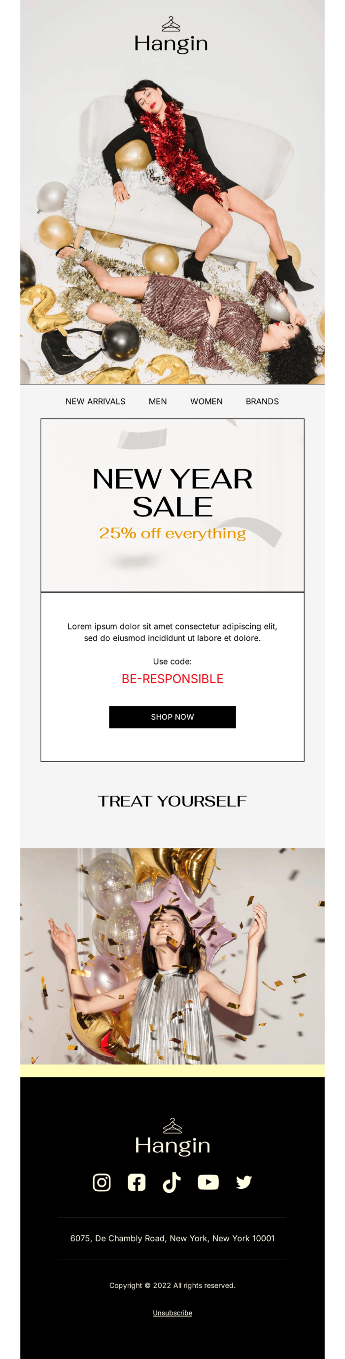 Promo code email template