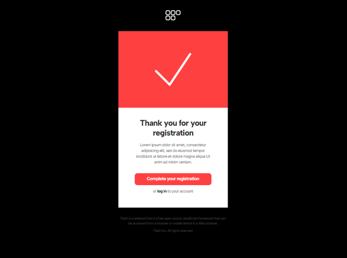 Transactional email template for account confirmation. 