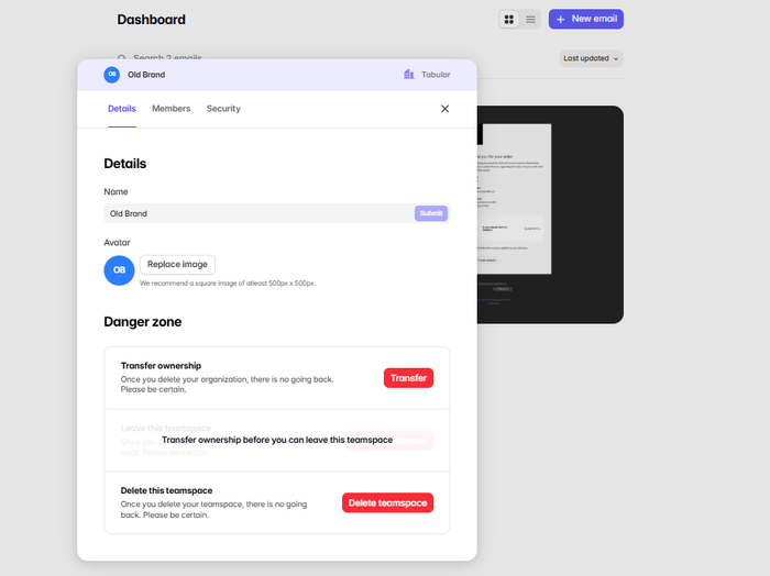Collaboration features of Tabular.