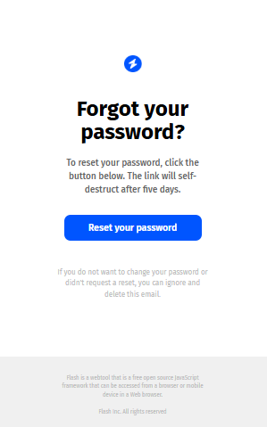 Password reset email template for SaaS.