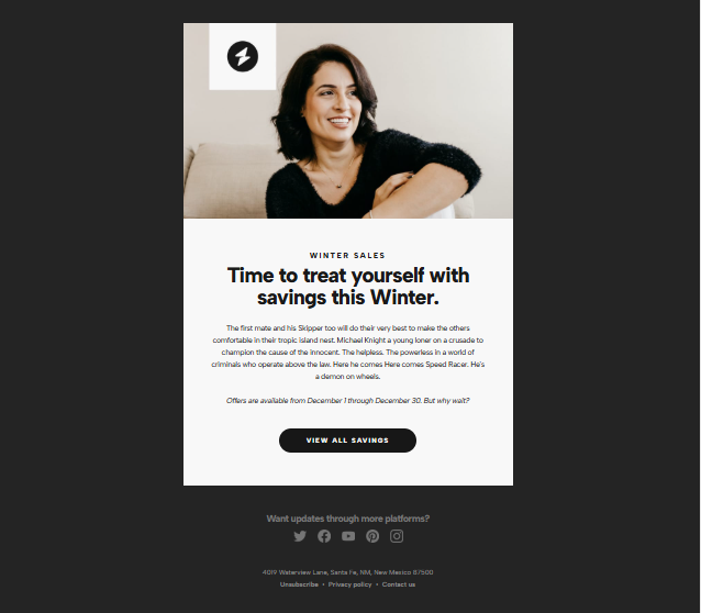 Product update newsletter template for SaaS.
