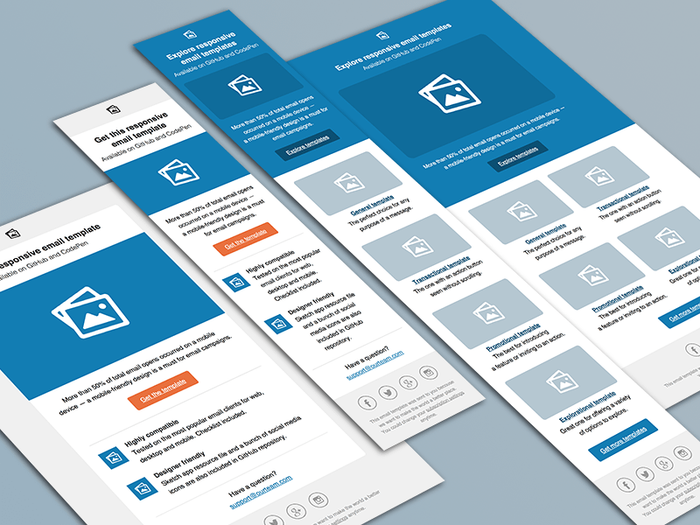 Responsive email template layout.