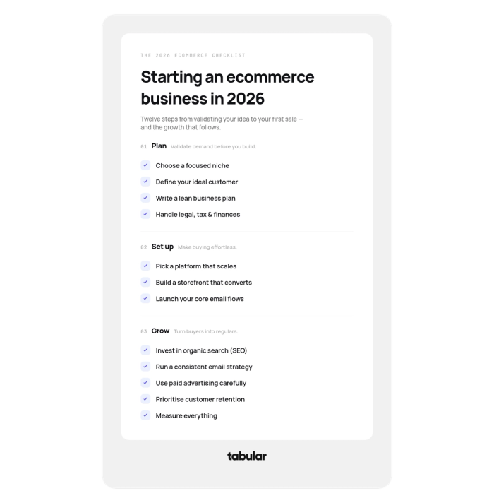 starting an ecommerce business  checklist