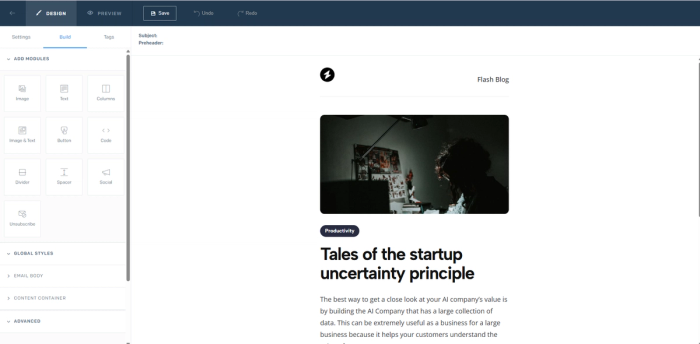 Twilio SendGrid email builder.