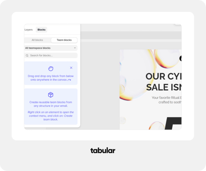 Branded email design with Tabular.