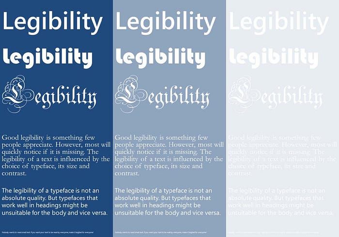 Readability and legibility in banner design.