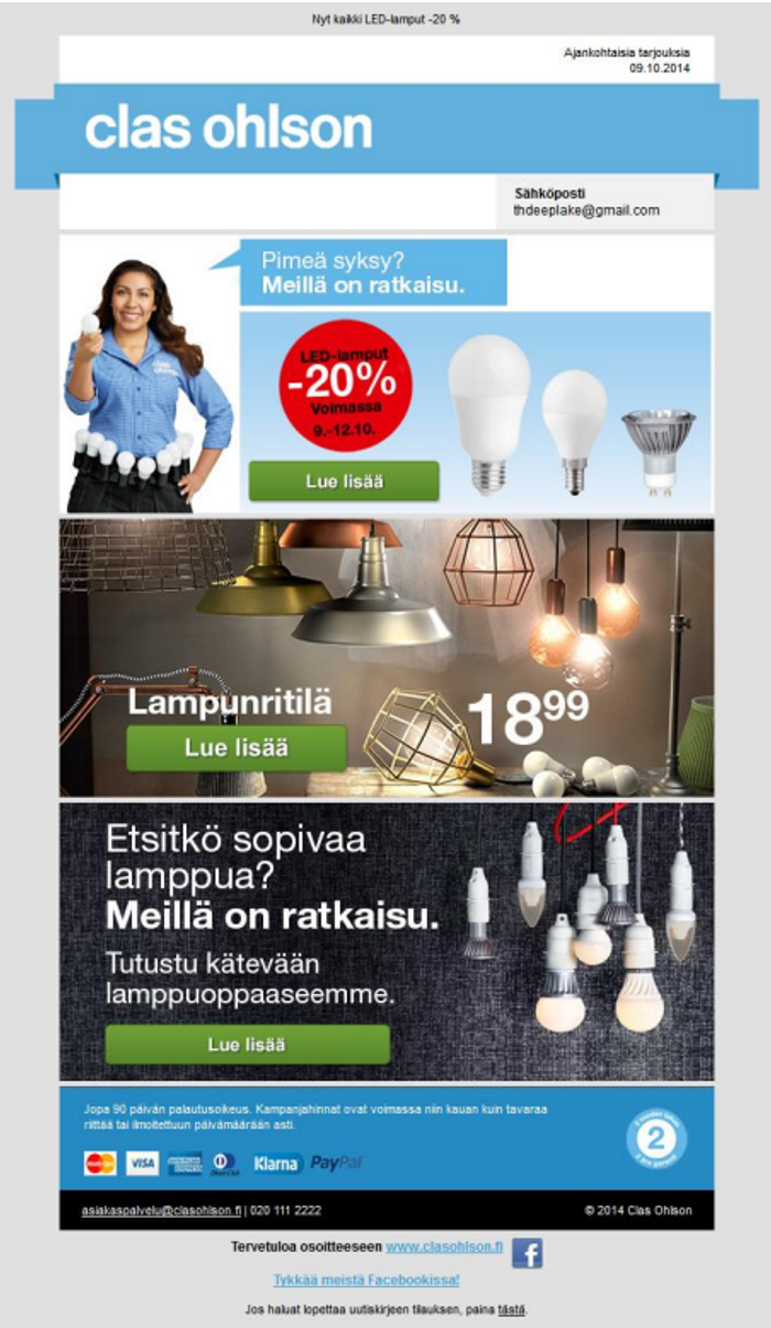 Clas ohlson email design.