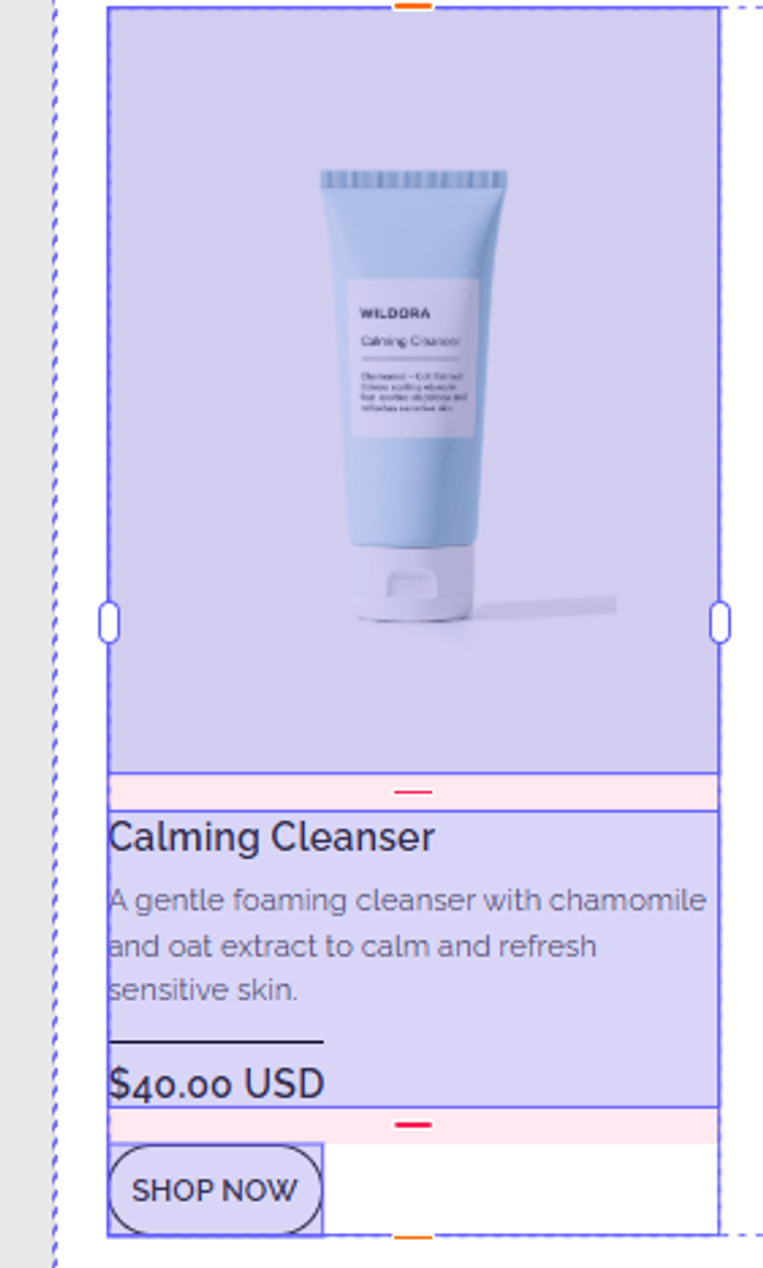 Product column in html email