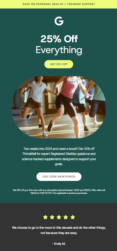 New year promotion email template.