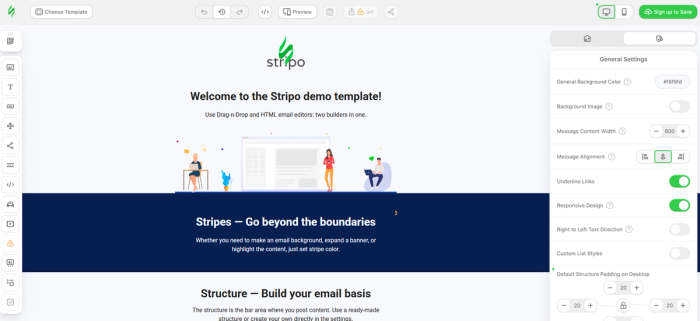Stripo email builder.