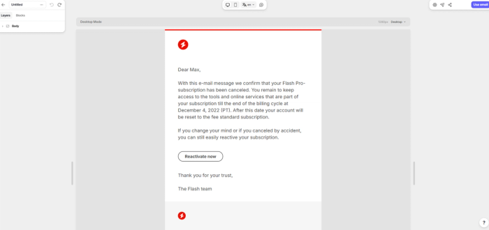 A email newsletter template built with Tabular’s email template builder.