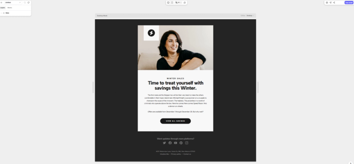 A single post email newsletter template built with Tabular’s email template builder.