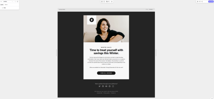 A single post email newsletter template built with Tabular’s email template builder.