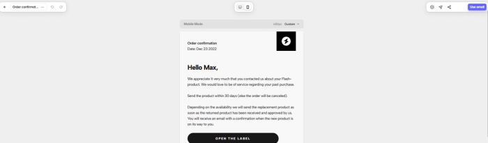 Responsive email template design.