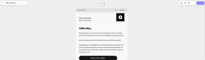 Responsive email template design.