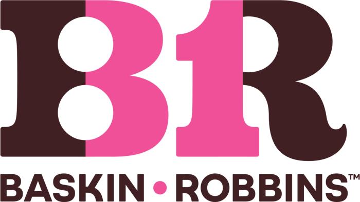 Baskin and robins logo for negative space example.