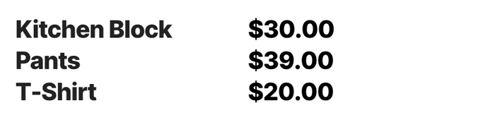 The resulting email after the for-loop syntax and template variables are substituted by the products data list.
