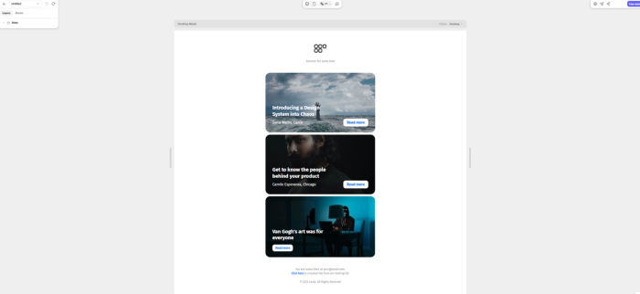 A email newsletter template built with Tabular’s email template builder.
