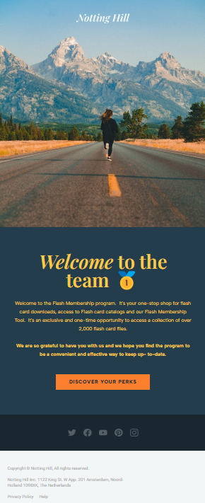 Onboarding email template for SaaS.