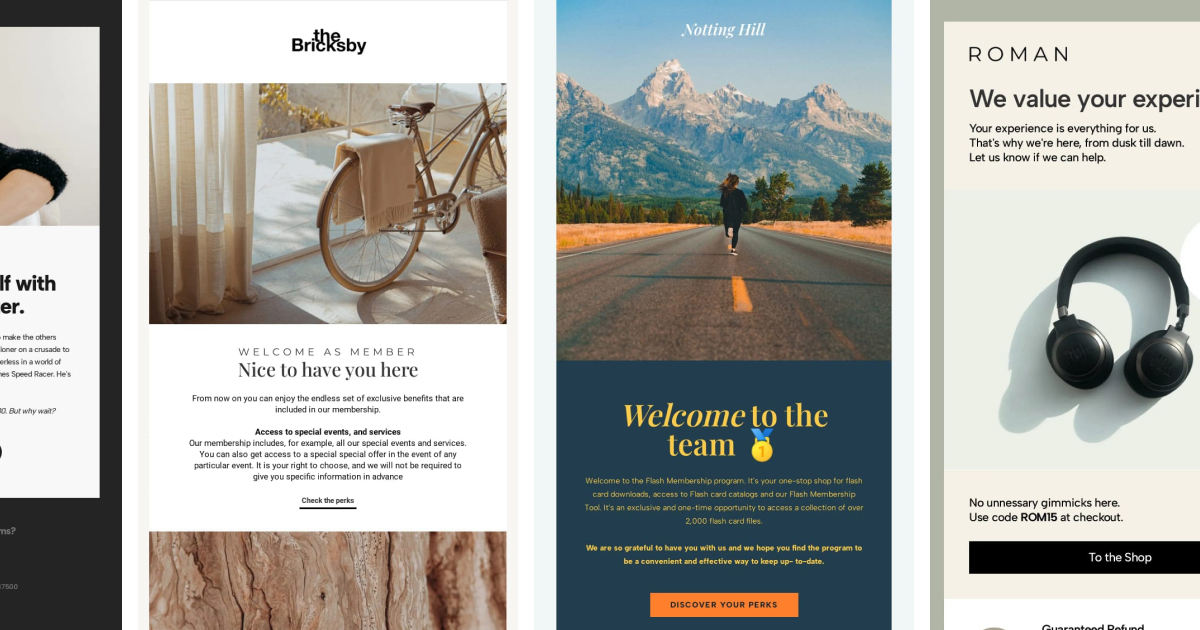 Free and customizable welcome email templates
