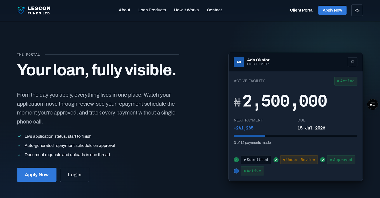 Lescon Funds screenshot