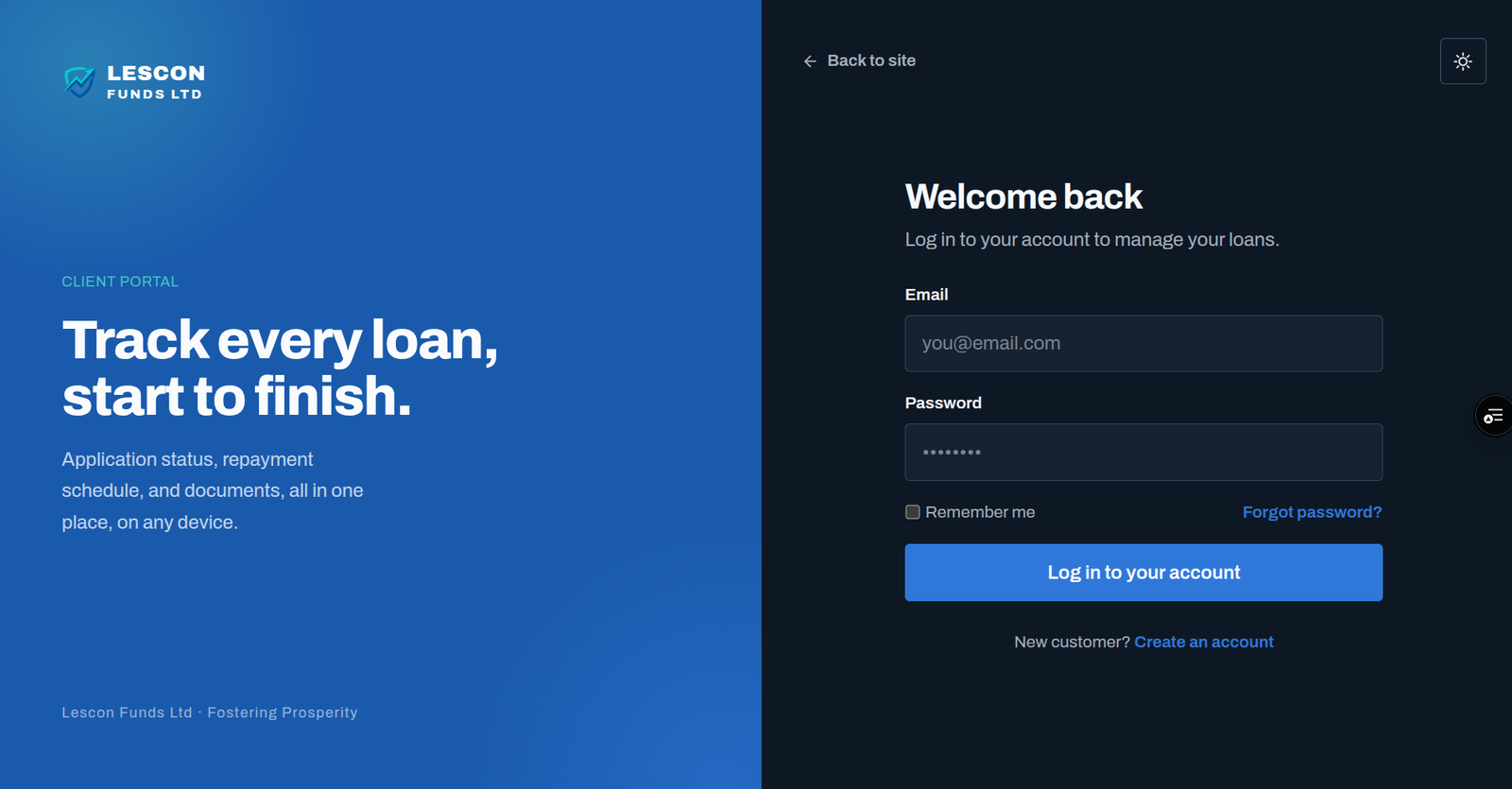 Lescon Funds screenshot