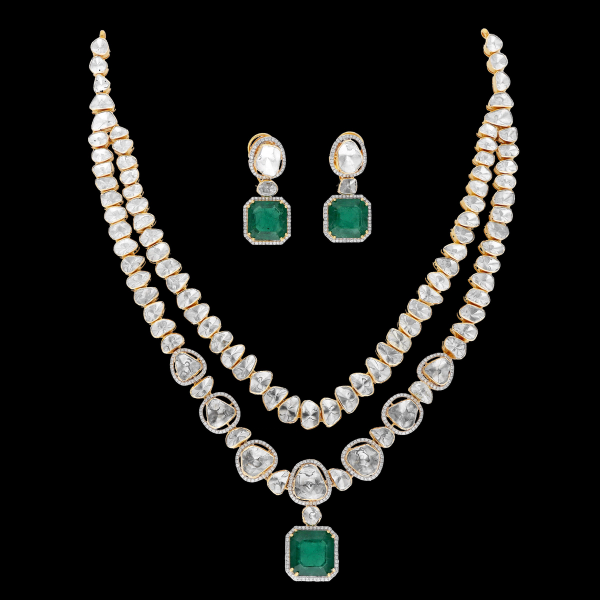 Gold D Kundan Set