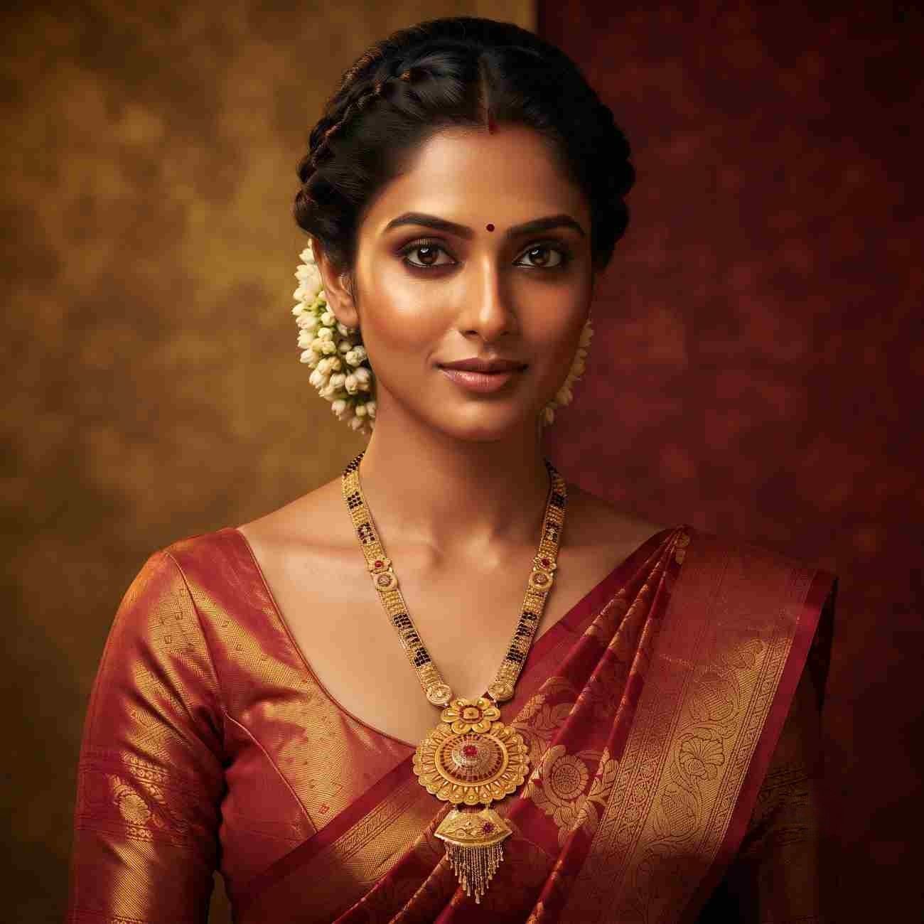 Long Floral Gold Mangalsutra