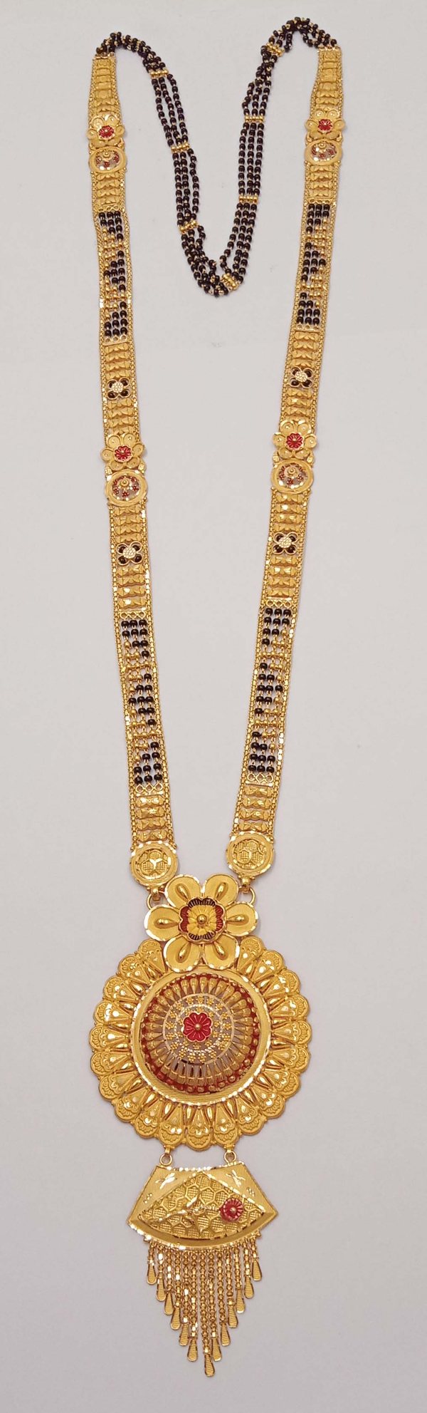 Long  Floral  Gold Mangalsutra 