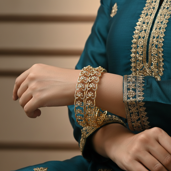 Gold D Bangle