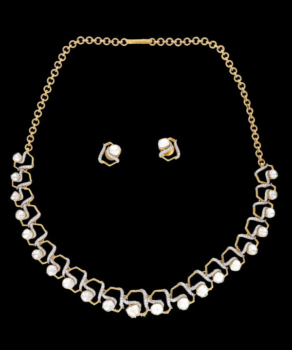 Gold D Kundan Set