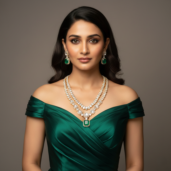 Gold D Kundan Set
