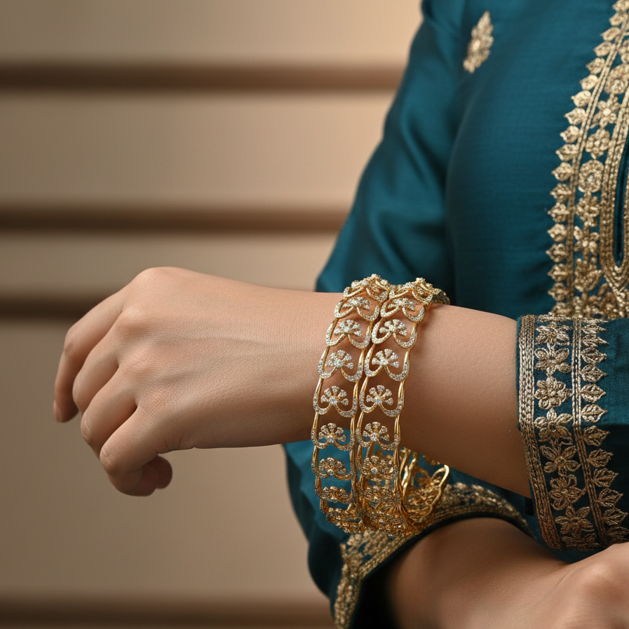 Gold D Bangle