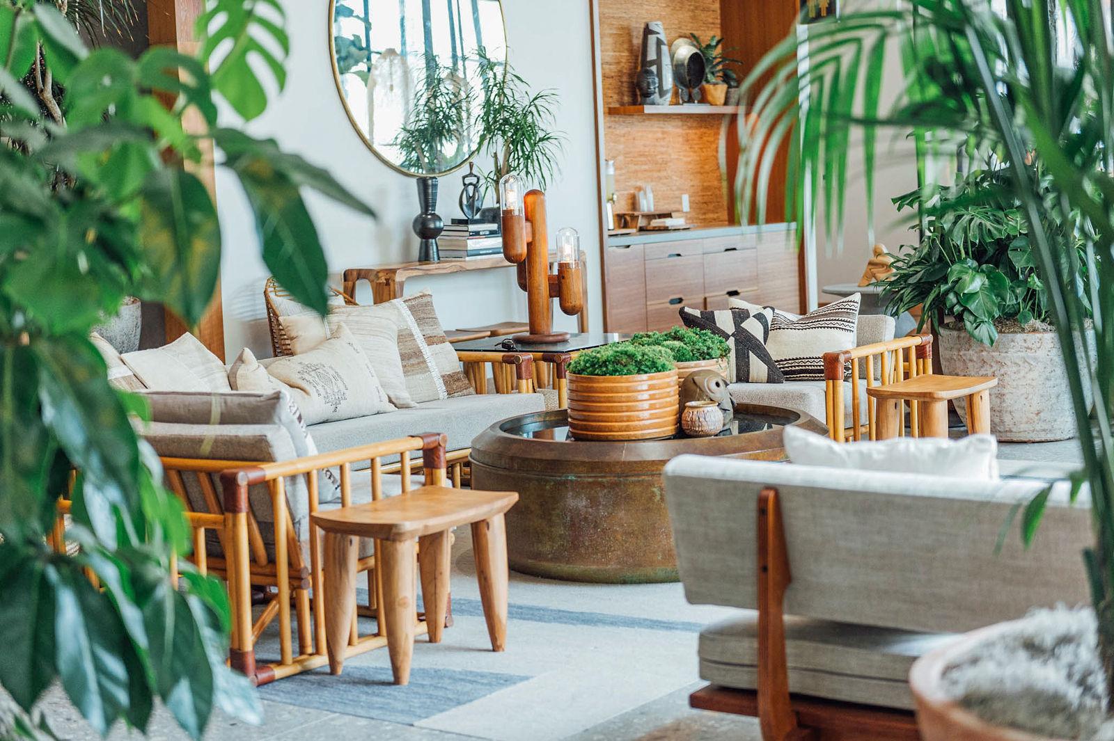 Details of the Lobby at Mission Pacific Beach Resort in Oceanside, California, featuring natural materials, artisan furnishings, and coastal-inspired artwork. Love & War developed the hotel’s concept, naming, visual identity, experience design, and marketing, creating a hospitality brand that blends relaxed Southern California luxury with Oceanside’s local culture and creative character.