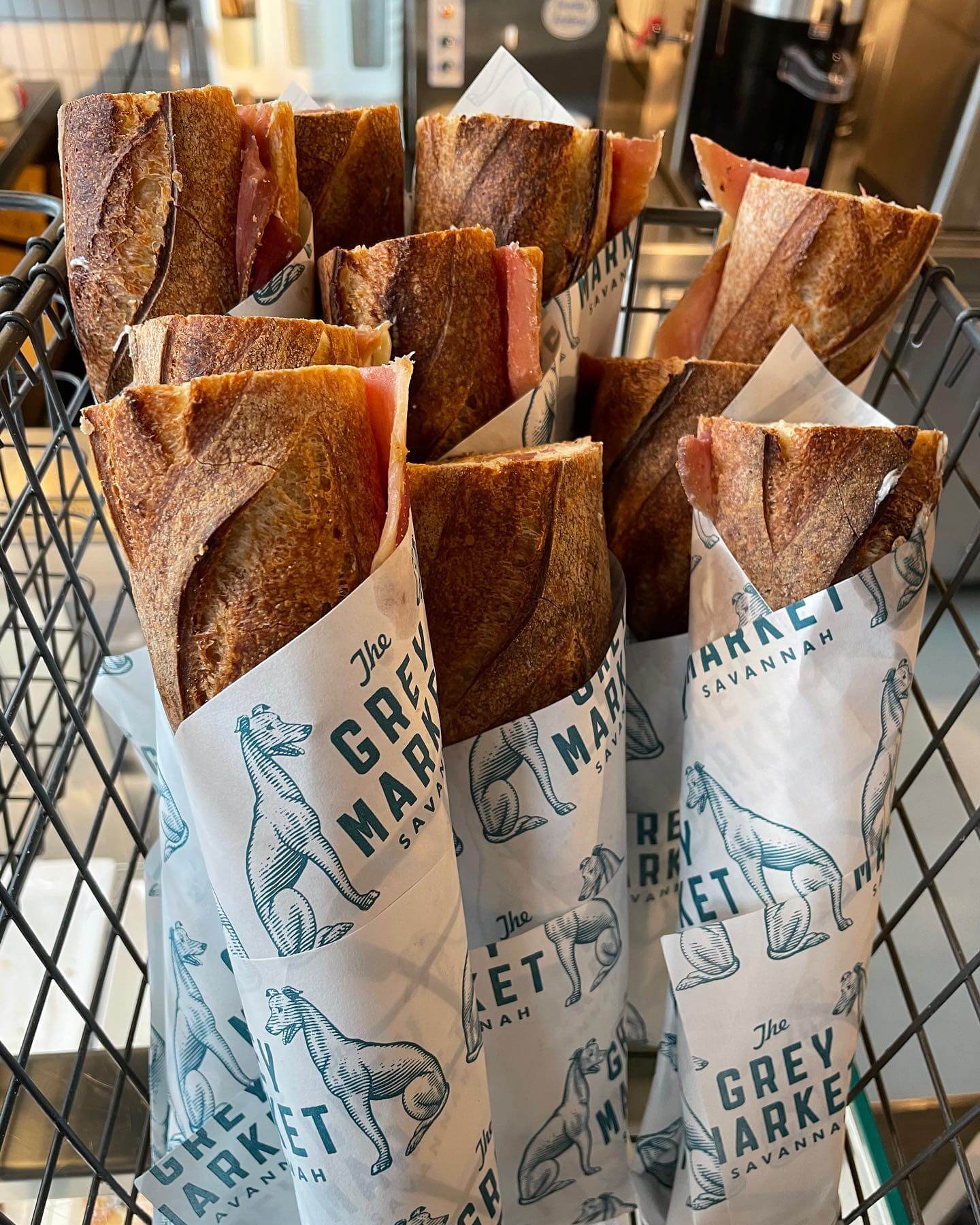 The Grey Market sandwiches in Savannah, GA, featuring custom packaging and visual identity by Love & War.