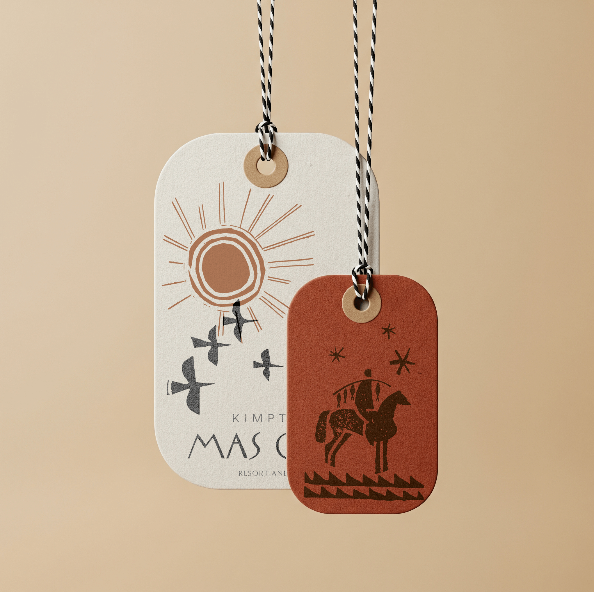 Custom hang tags at Mas Olas