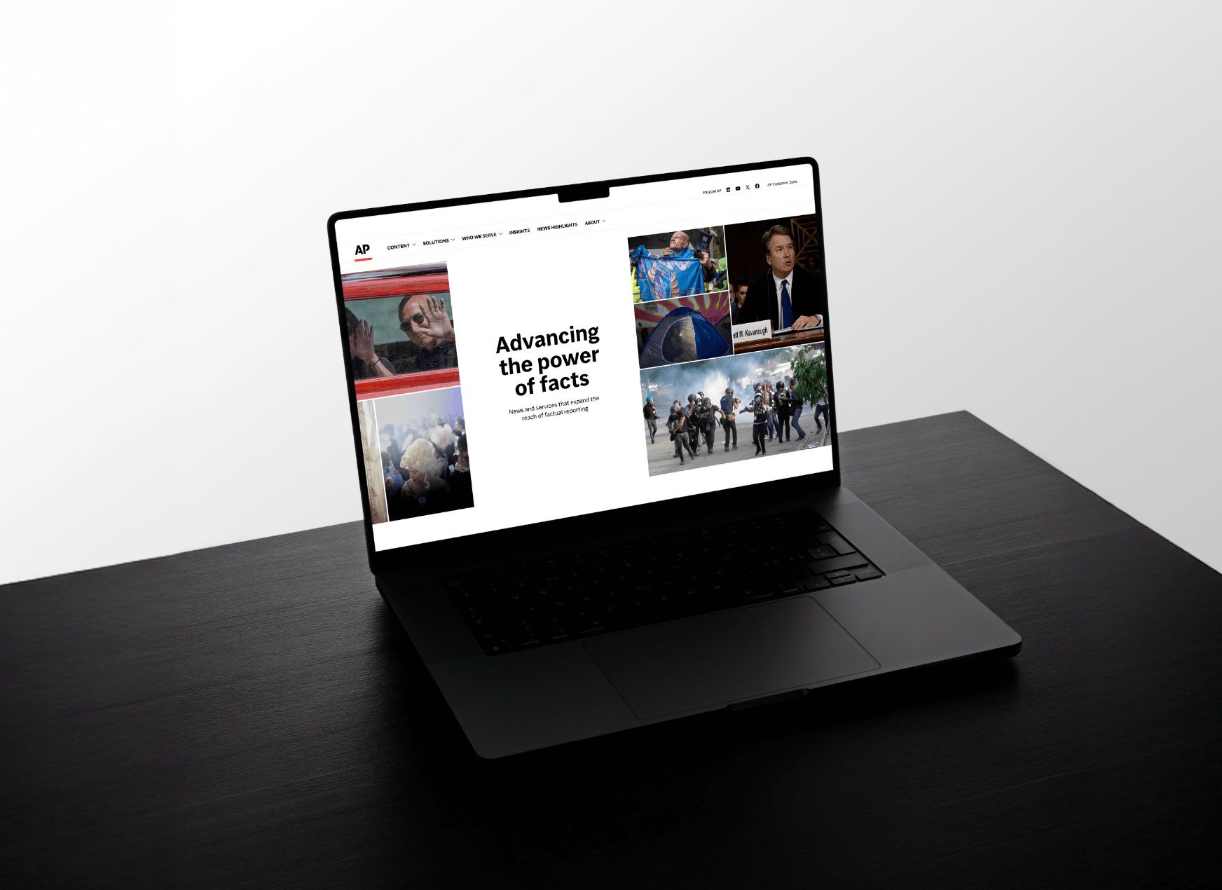 Associated Press digital experience featuring the “Advancing the Power of Facts” brand strategy by Love & War.
