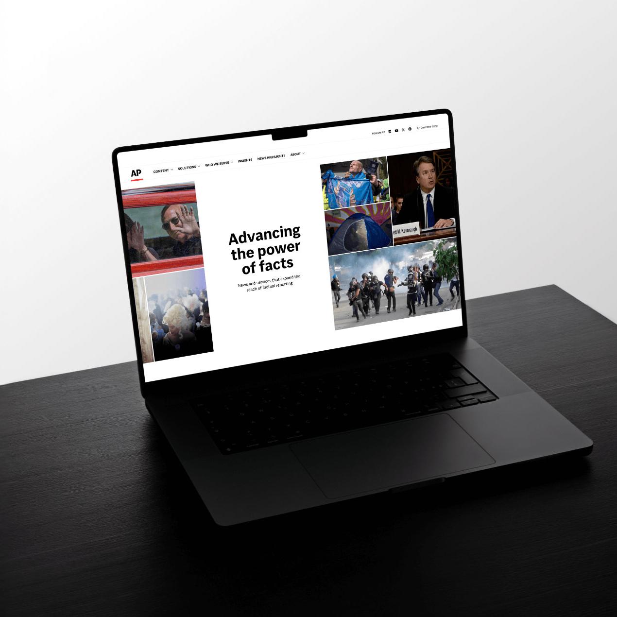 Associated Press digital experience featuring the “Advancing the Power of Facts” brand strategy by Love & War.