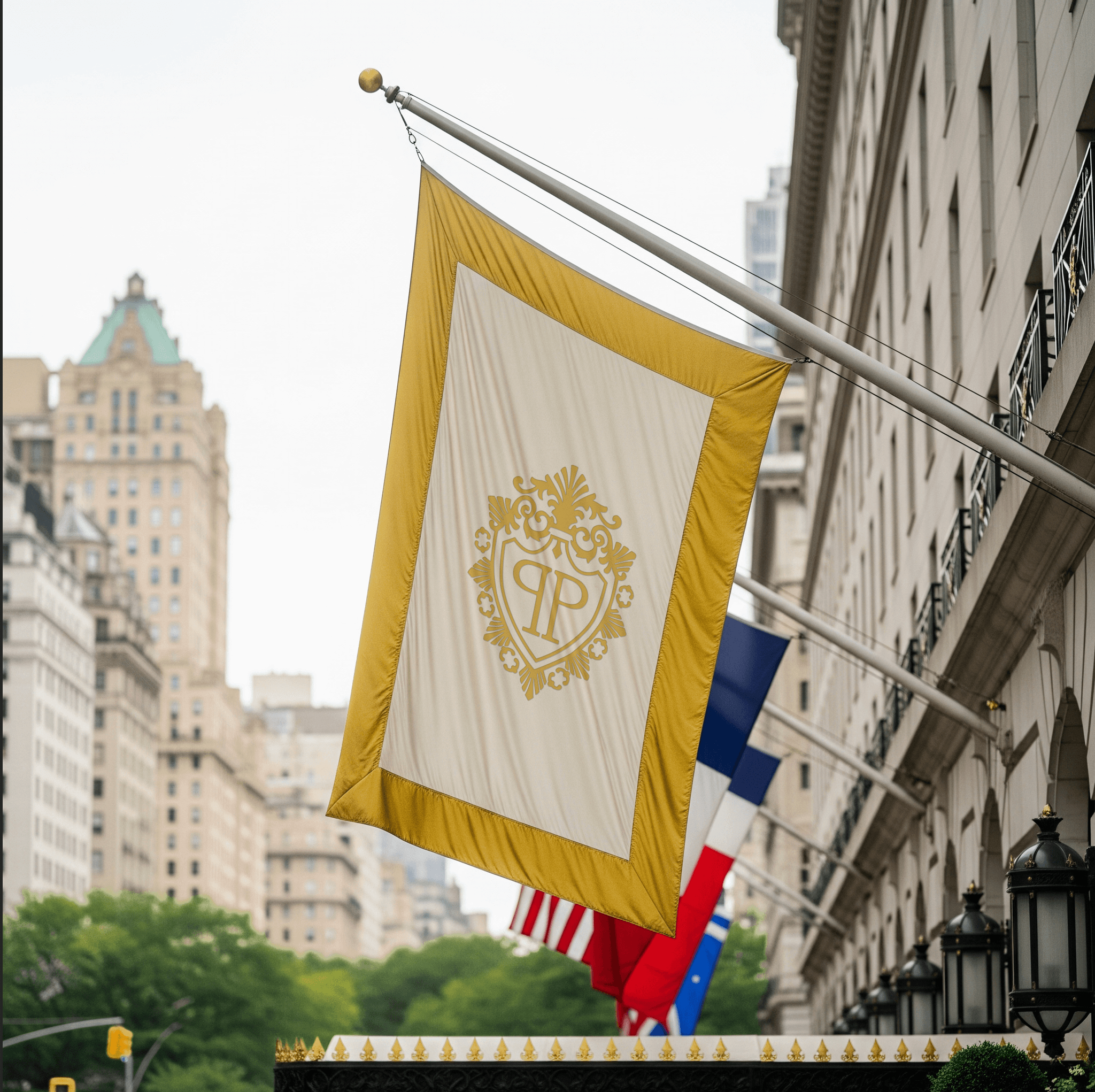 Flag at The Plaza hotel in New York City