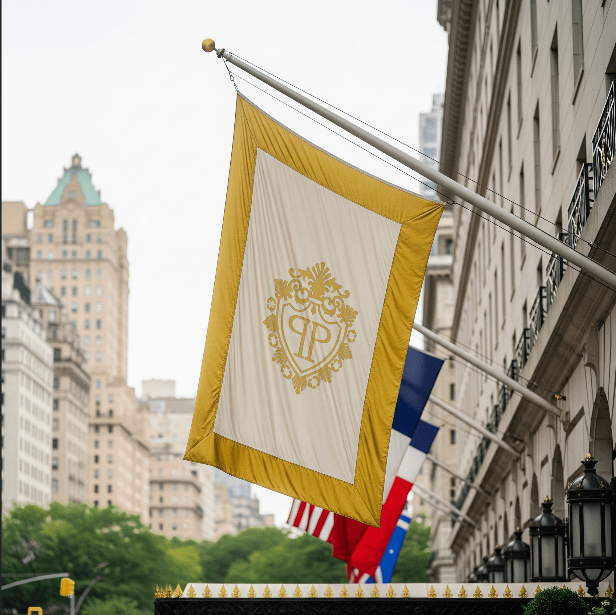 Flag at The Plaza hotel in New York City