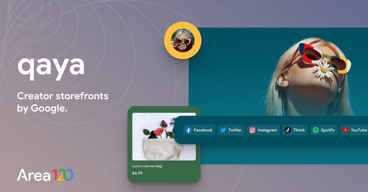 Google Labs Qaya creator storefront, with brand strategy and product development by Love & War.