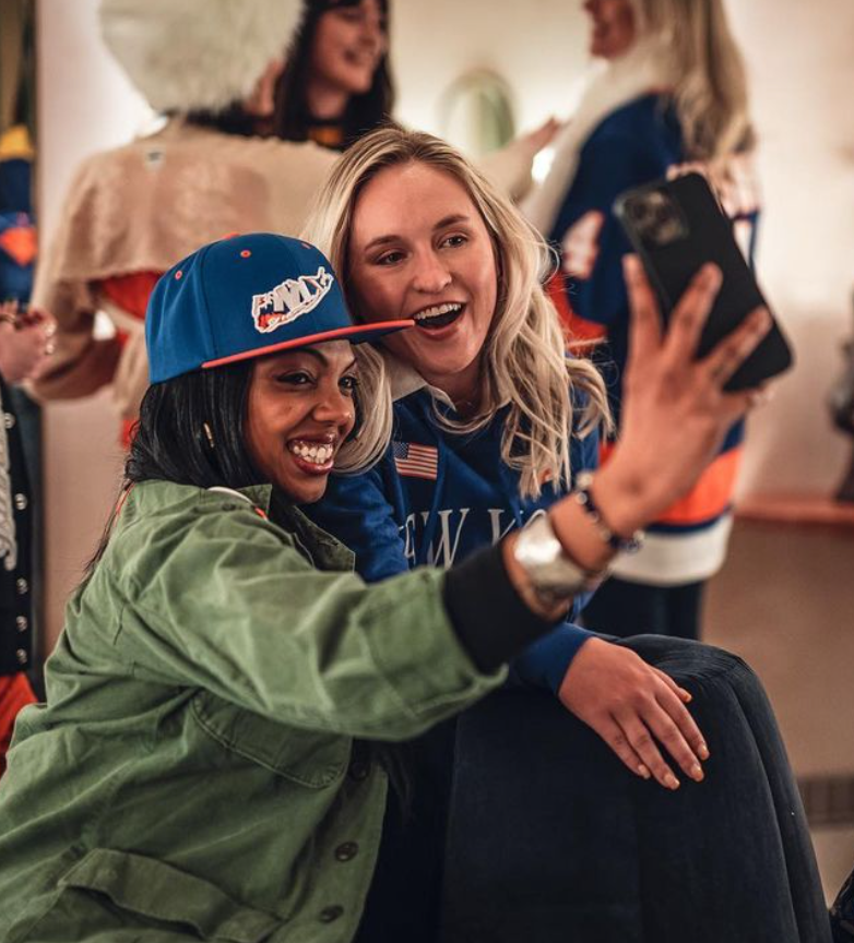New York Islanders fans wearing Isles Lab apparel and merchandise, reflecting the brand’s more fashion and culture-driven approach to traditional NHL fan gear. Love & War developed the Isles Lab concept, naming, branding and merchandise program, positioning the New York Islanders retail platform at the intersection of sports, streetwear and New York culture.
