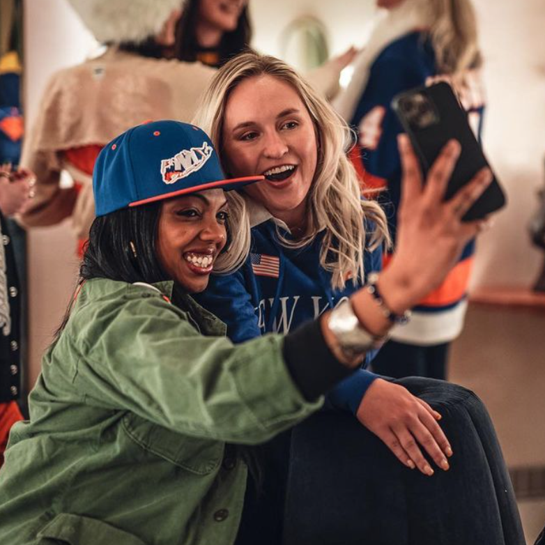 New York Islanders fans wearing Isles Lab apparel and merchandise, reflecting the brand’s more fashion and culture-driven approach to traditional NHL fan gear. Love & War developed the Isles Lab concept, naming, branding and merchandise program, positioning the New York Islanders retail platform at the intersection of sports, streetwear and New York culture.