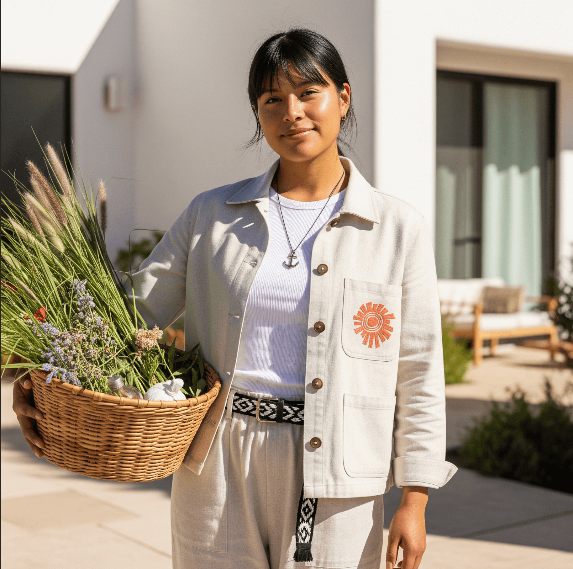 Staff at Mas Olas wearing branded jacket