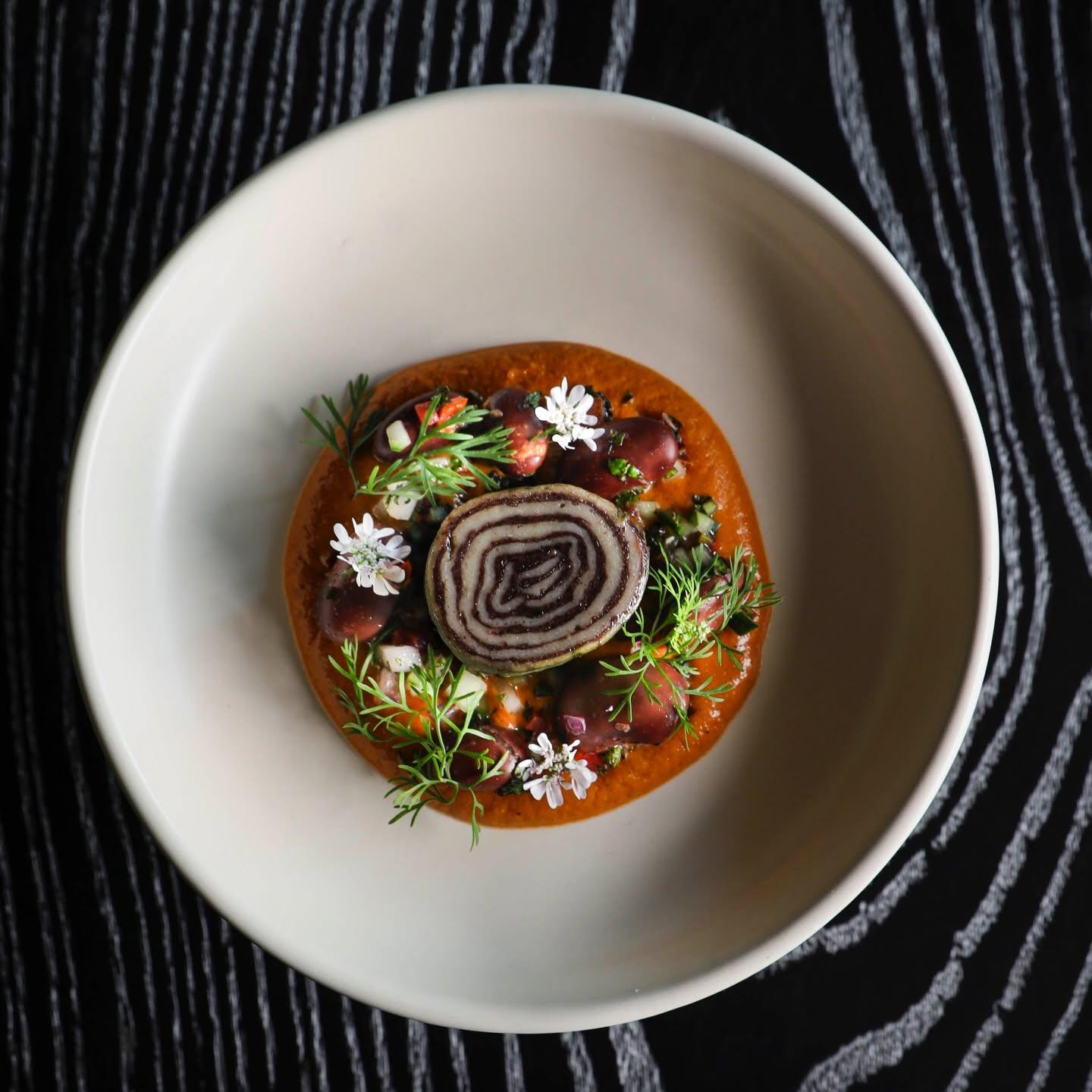 Contemporary Mexican dish at Valle in Oceanside, CA, reflecting chef Roberto Alcocer’s modern Oaxacan cuisine.