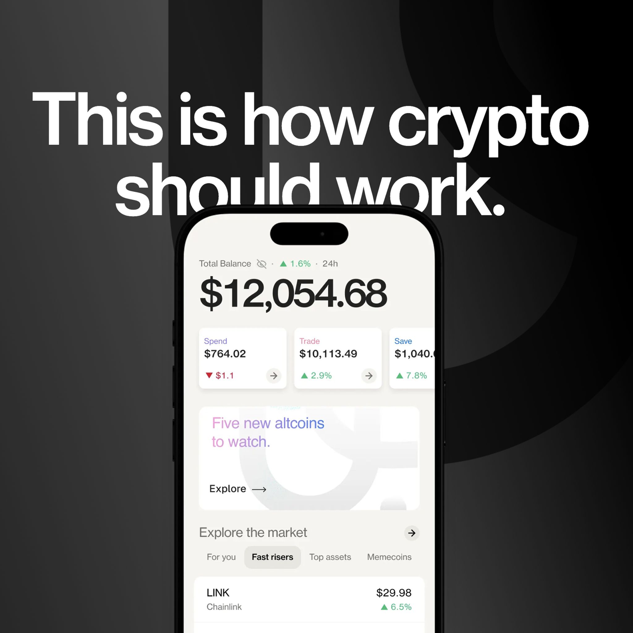 Digital banner advertising for Ulys featuring the “This is how crypto should work” campaign and Ulys cryptocurrency app interface. Love & War developed the brand strategy, visual identity, digital product experience and launch campaign for Ulys, creating advertising and digital communications designed to position the crypto super app as a simpler, more intuitive way to trade, earn and use cryptocurrency.