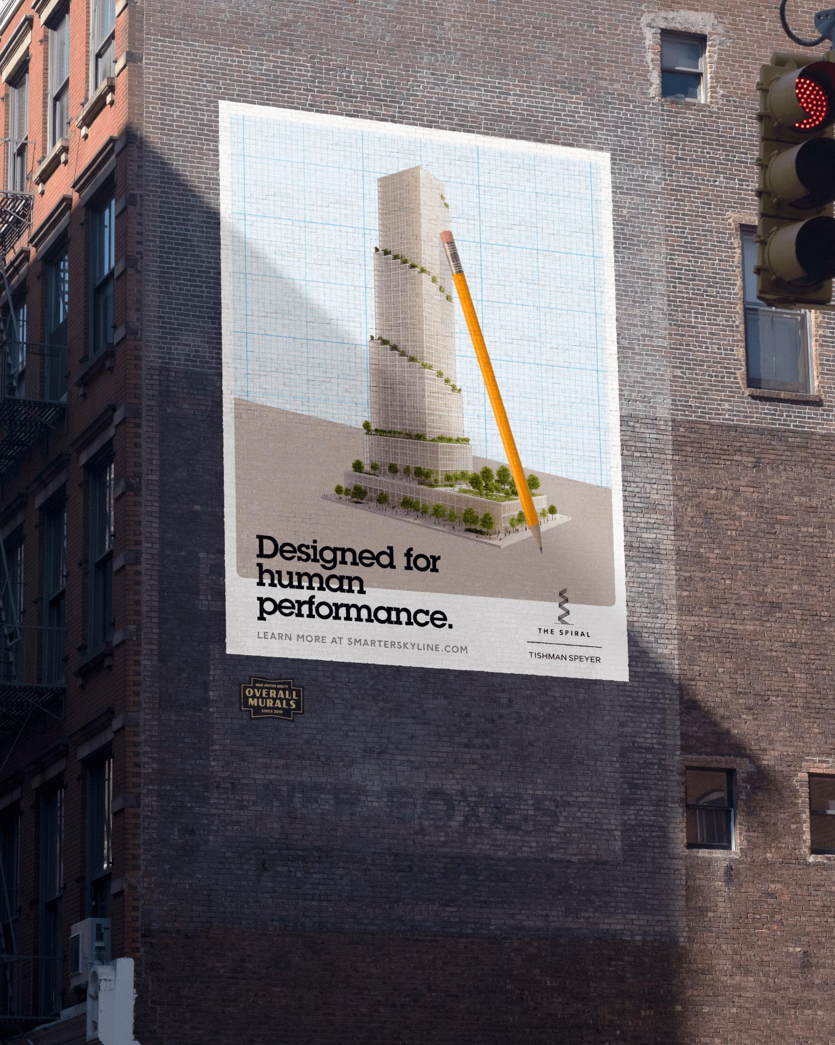 Large-scale outdoor advertising for The Spiral, Tishman Speyer’s office tower at Hudson Yards in New York City, featuring the “Designed for human performance” campaign. Love & War developed the brand positioning, launch strategy and integrated print, digital and out-of-home campaign for The Spiral, designed by Bjarke Ingels Group (BIG).