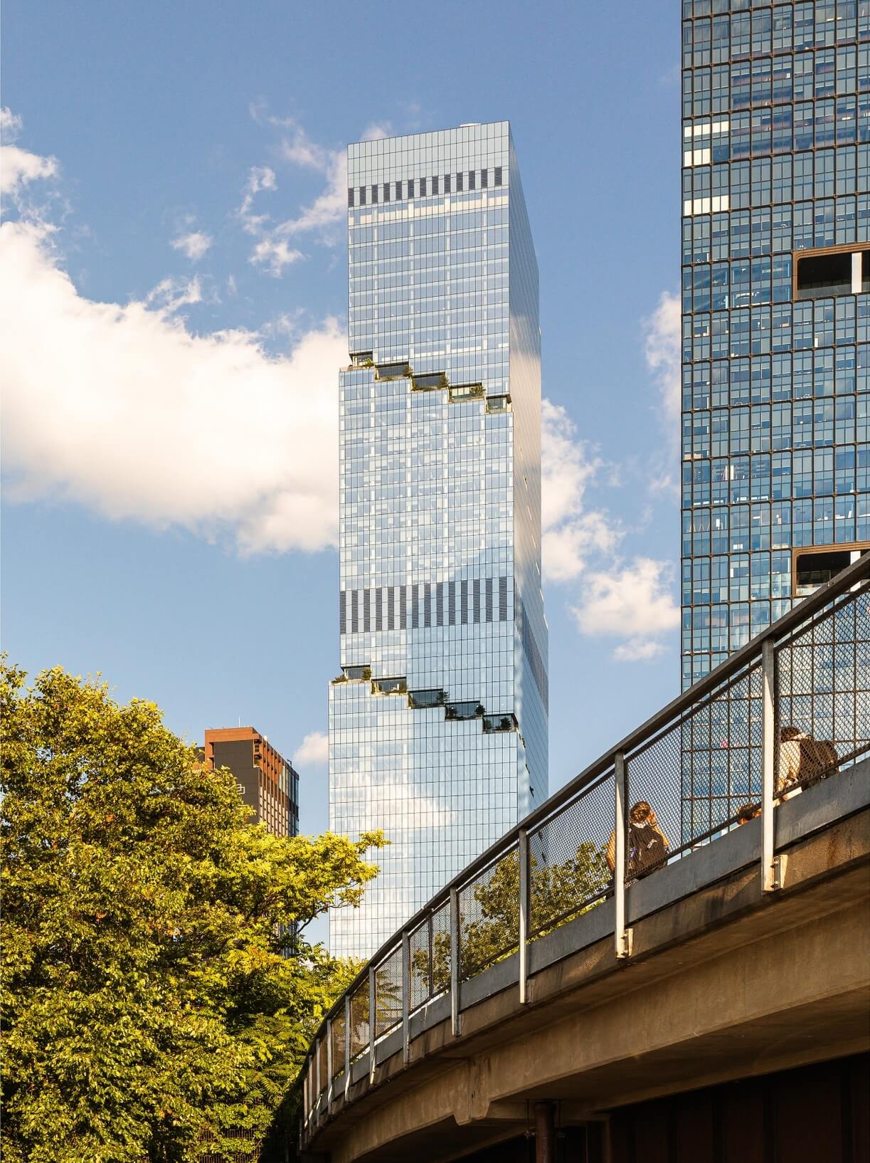 The Spiral at Hudson Yards viewed from the High Line, with branding and launch campaign by Love & War.