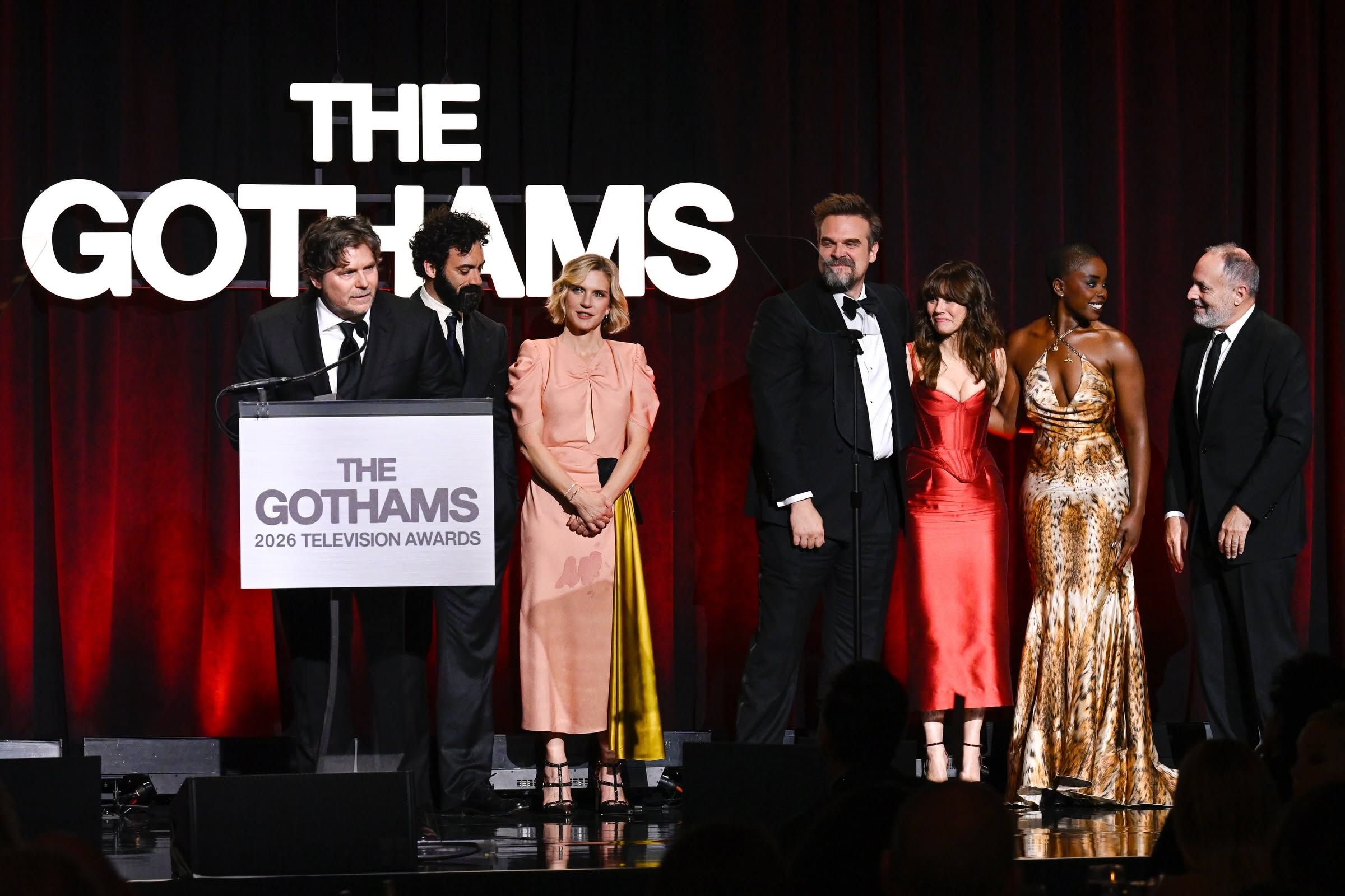 The Gotham Awards ceremony featuring event branding and visual identity designed by Love & War.
