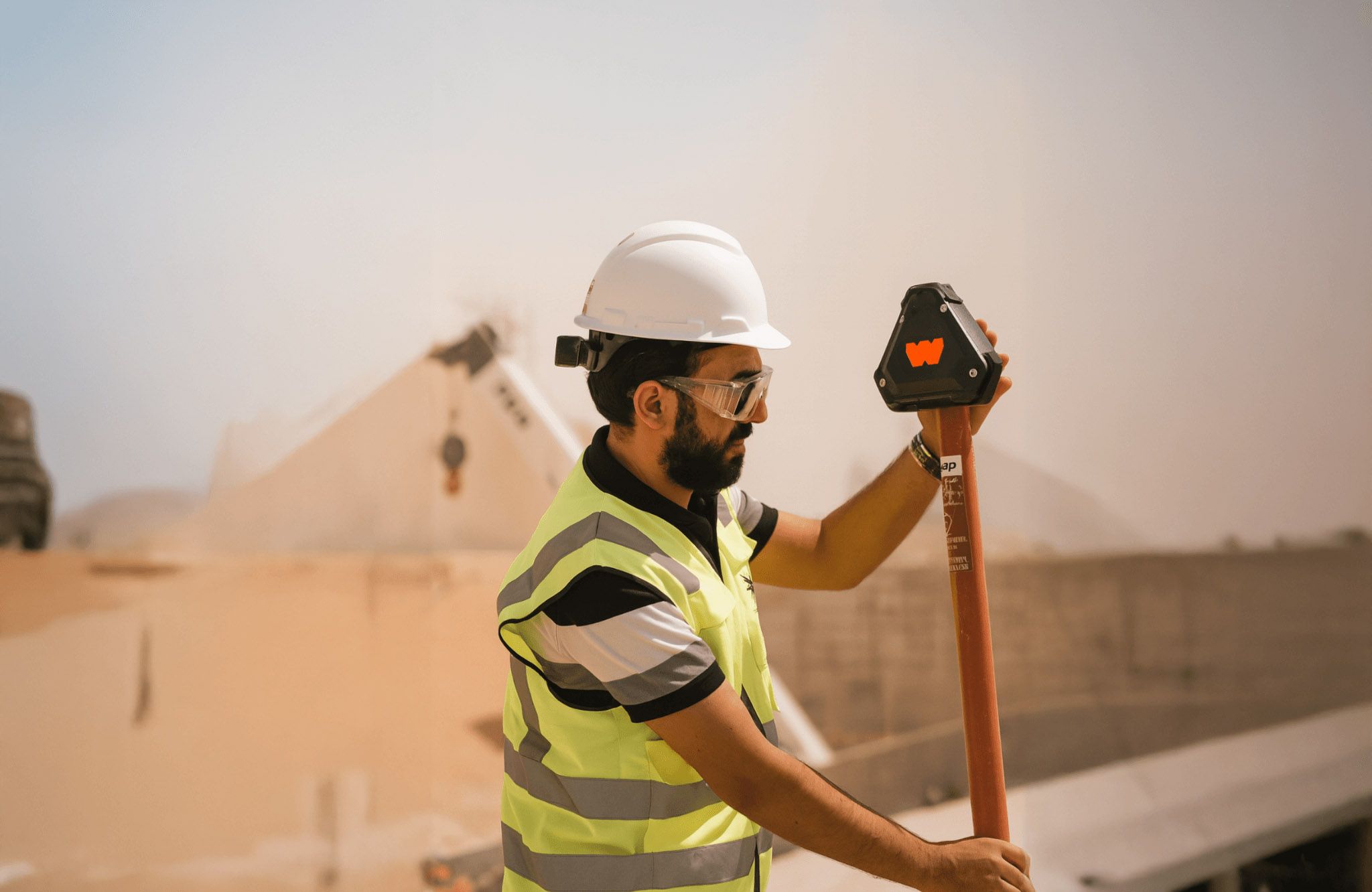 WakeCap construction technology using real-time data and AI, with brand strategy and identity by Love & War.